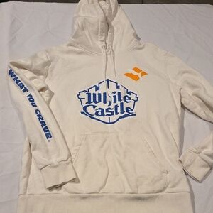Puma White Hoodie with Blue and Orange Accents